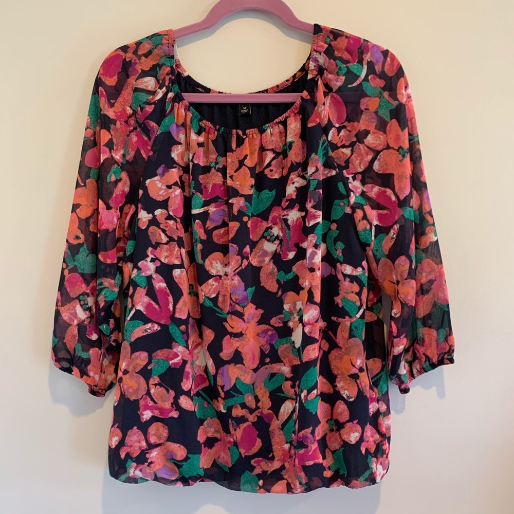 Ann Taylor Bubble Hem Blouse